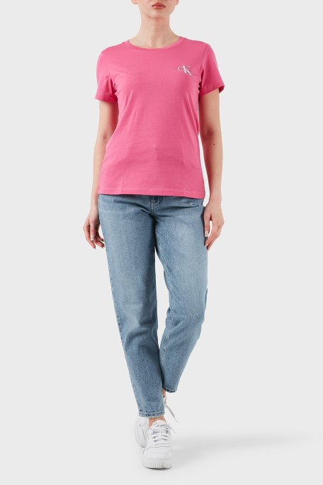 Calvin Klein Pamuklu Mom Fit Yüksek Bel Düz Paça Jeans J20J2245151AA Bayan Kot Pantolon J20J224515 1AA AÇIK MAVİ - Calvin Klein