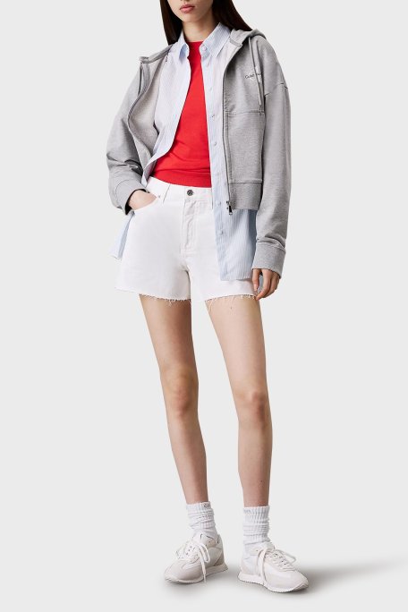 Calvin Klein Pamuklu Mom Fit Yüksek Bel Kısa Kot J20J2251531AA Bayan Short J20J225153 1AA BEYAZ - Calvin Klein (1)