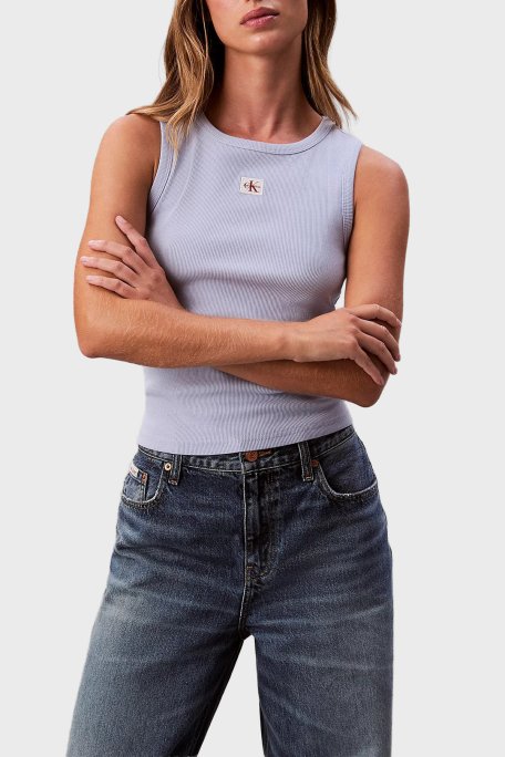 Calvin Klein Pamuklu Regular Fit Bisiklet Yaka Logolu LV047C201GTKF Bayan Top LV047C201G TKF LİLA - Calvin Klein