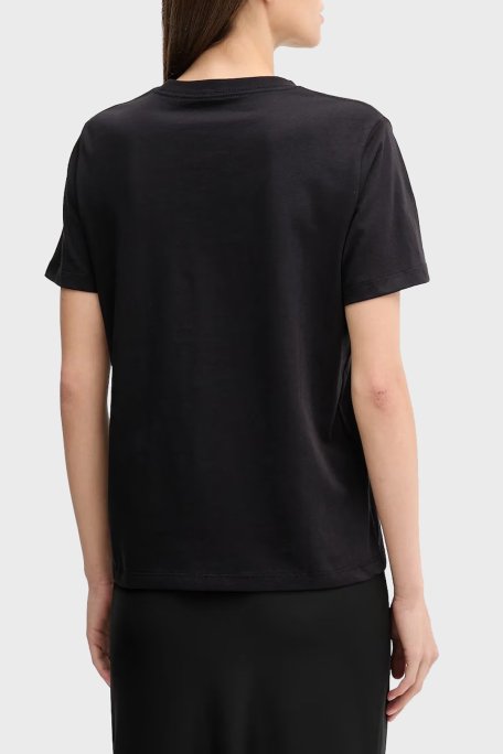 Calvin Klein Pamuklu Regular Fit Bisiklet Yaka Logolu LV047C856GUB1 Bayan T Shirt LV047C856G UB1 SİYAH - Calvin Klein (1)