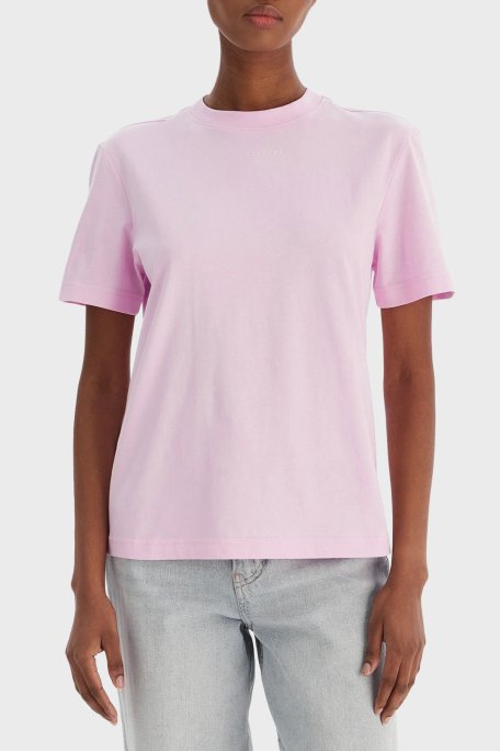 Calvin Klein Pamuklu Regular Fit Bisiklet Yaka Logolu LV147C857G2MU Bayan T Shirt LV147C857G 2MU PEMBE - Calvin Klein