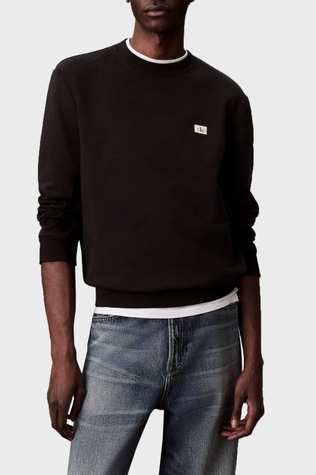 Calvin Klein Pamuklu Regular Fit Bisiklet Yaka LV04RC273GUB1 Erkek Sweat LV04RC273G UB1 SİYAH - Calvin Klein