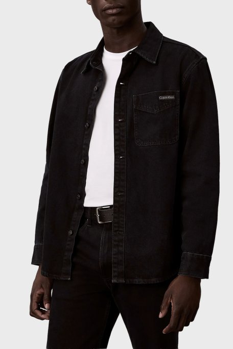 Calvin Klein Pamuklu Regular Fit Cepli Kot LV04RE714GEF7 Erkek Gömlek LV04RE714G EF7 LACİVERT - Calvin Klein