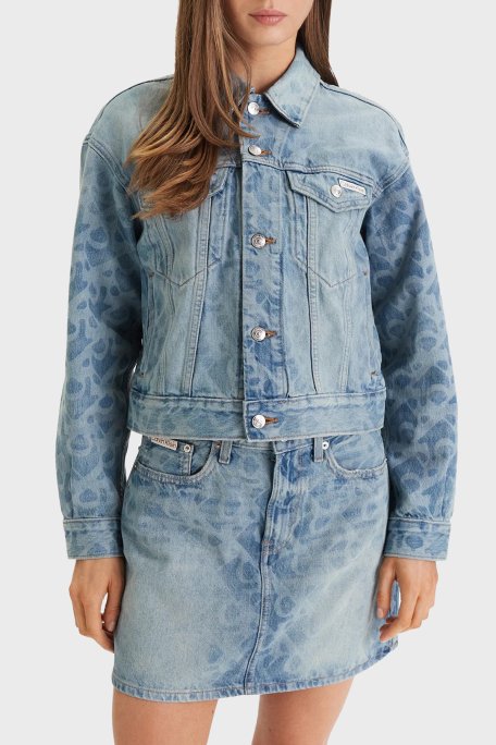 Calvin Klein Pamuklu Regular Fit Cepli LV047F677G1WX Bayan Kot Ceket LV047F677G 1WX MAVİ - Calvin Klein