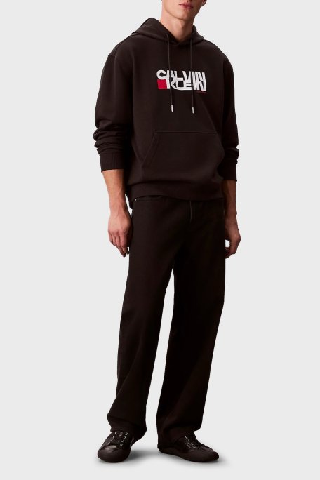 Calvin Klein Pamuklu Regular Fit Kapüşonlu Logolu LV04RD258GUB1 Erkek Sweat LV04RD258G UB1 SİYAH - Calvin Klein (1)