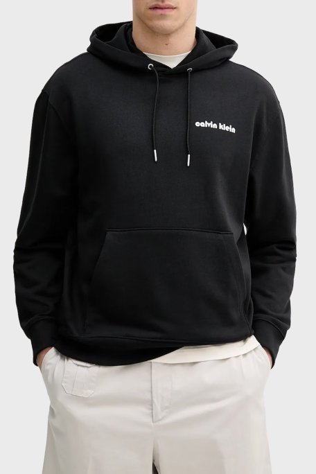Calvin Klein Pamuklu Regular Fit Kapüşonlu LV04RC293GUB1 Erkek Sweat LV04RC293G UB1 SİYAH - Calvin Klein