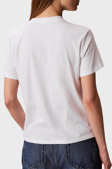 Calvin Klein Pamuklu Regular Fit Logo Baskılı Bisiklet Yaka LV047F810GYAF Kadın T Shirt LV047F810G YAF BEYAZ - Calvin Klein (1)