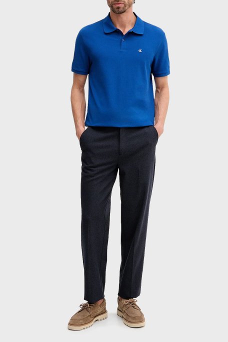 Calvin Klein Pamuklu Regular Fit Logo Nakışlı LV040EM2692IL Erkek Polo LV040EM269 2IL LACİVERT - Calvin Klein (1)