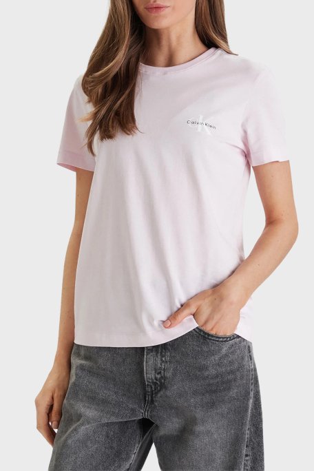 Calvin Klein Pamuklu Regular Fit Logolu Bisiklet Yaka 2 Pack LV047C905G8Z6 Bayan T Shirt LV047C905G 8Z6 Pembe-Siyah - Calvin Klein (1)