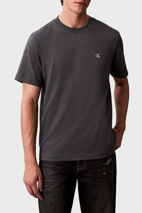 Calvin Klein Pamuklu Regular Fit Logolu Bisiklet Yaka LV04RC275GWD7 Erkek T Shirt LV04RC275G WD7 ANTRASİT - Calvin Klein (1)