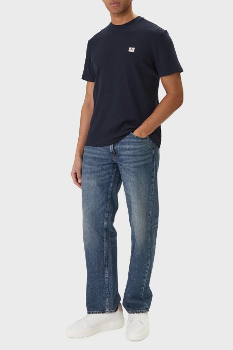 Calvin Klein Pamuklu Regular Fit Logolu Bisiklet Yaka LV04RD008GCEF Erkek T Shirt LV04RD008G CEF LACİVERT - Calvin Klein (1)