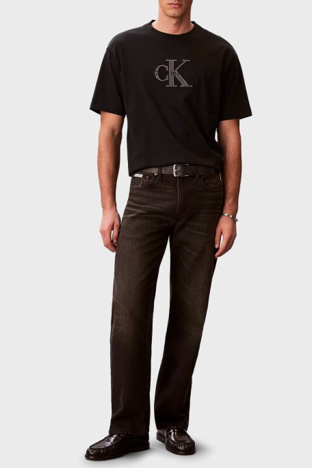 Calvin Klein Pamuklu Regular Fit Logolu Bisiklet Yaka LV04RF819GUB1 Erkek T Shirt LV04RF819G UB1 SİYAH - Calvin Klein (1)