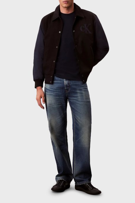 Calvin Klein Pamuklu Regular Fit Logolu Bomber LV04RD400GUB1 Erkek Ceket LV04RD400G UB1 SİYAH - Calvin Klein (1)