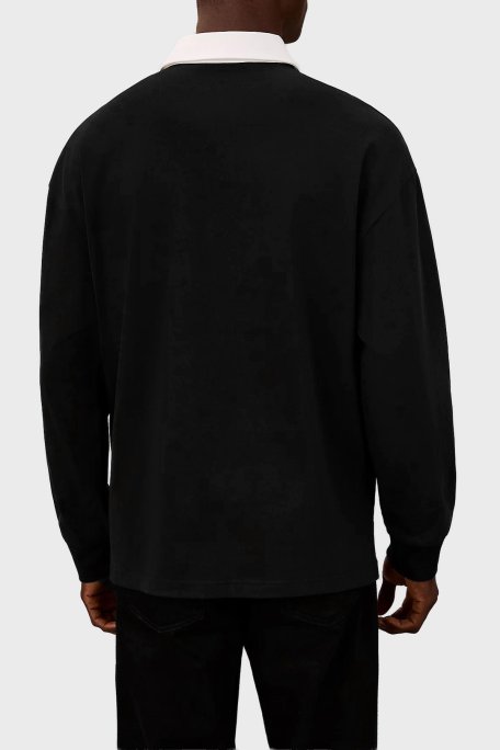 Calvin Klein Pamuklu Regular Fit Logolu Düğmeli LV04RE227GUB1 Erkek Polo LV04RE227G UB1 SİYAH - Calvin Klein (1)