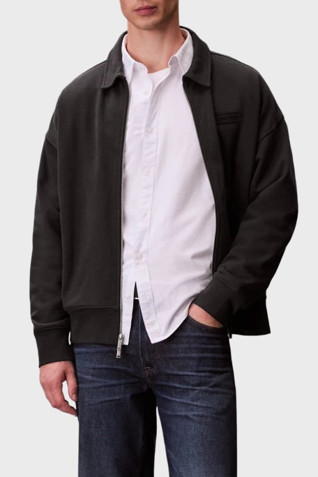 Calvin Klein Pamuklu Regular Fit Logolu Klasik Yaka Erkek Ceket LV14RE208G 8MN ANTRASİT - Calvin Klein