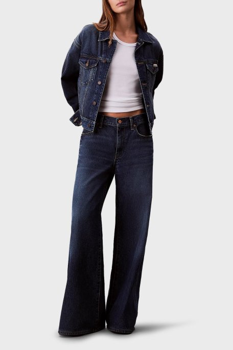 Calvin Klein Pamuklu Regular Fit Logolu Kot LV047D838GYY9 Bayan Ceket LV047D838G YY9 LACİVERT - Calvin Klein (1)