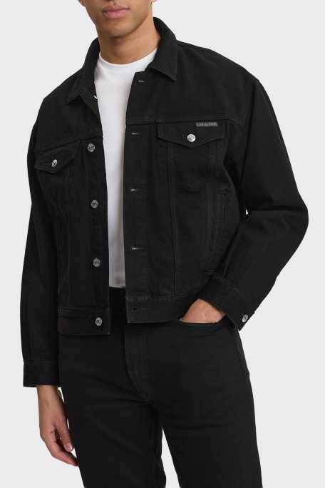 Calvin Klein Pamuklu Regular Fit Logolu LV04RF706GJW4 Erkek Ceket LV04RF706G JW4 SİYAH - Calvin Klein