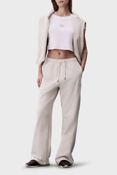 Calvin Klein Pamuklu Regular Fit Logolu Yüksek Bel LV047F206GP4P Bayan Pantolon LV047F206G P4P GRİ - Calvin Klein (1)