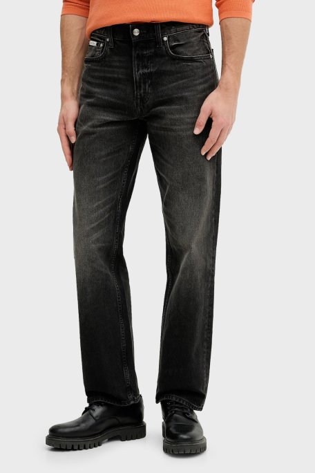 Calvin Klein Pamuklu Regular Fit Normal Bel Jeans LV04RE722G2U4 Erkek Kot Pantolon LV04RE722G 2U4 SİYAH - Calvin Klein