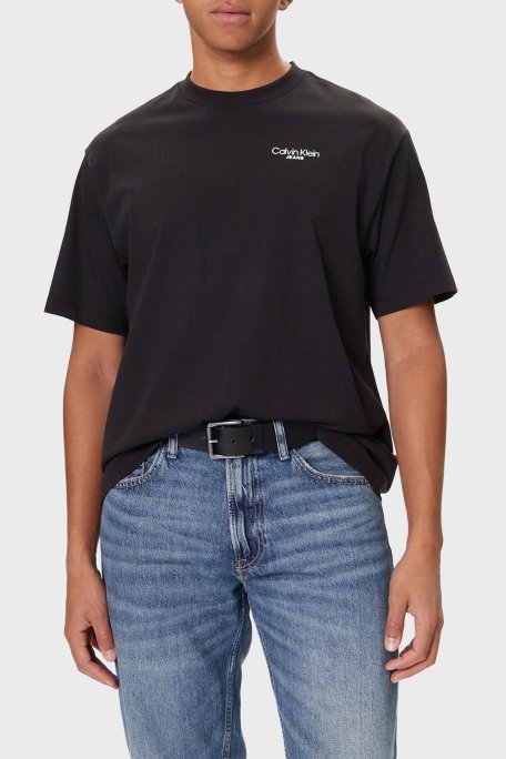 Calvin Klein Pamuklu Regular Fit Sırt Baskılı Bisiklet Yaka LV04RD825GUB1 Erkek T Shirt LV04RD825G UB1 SİYAH - Calvin Klein