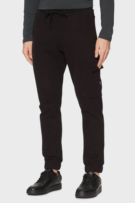 Calvin Klein Pamuklu Regular Fit Yüksek Bel Ribanalı Paça Jogger J30J326762BEH Erkek Pantolon J30J326762 BEH SİYAH - Calvin Klein