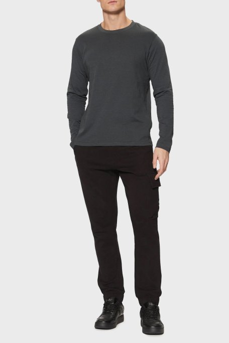 Calvin Klein Pamuklu Regular Fit Yüksek Bel Ribanalı Paça Jogger J30J326762BEH Erkek Pantolon J30J326762 BEH SİYAH - Calvin Klein (1)