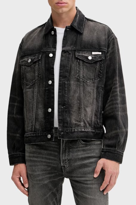 Calvin Klein Pamuklu Relaxed Fit Düğmeli LV04RD707G01G Erkek Kot Ceket LV04RD707G 01G ANTRASİT - Calvin Klein