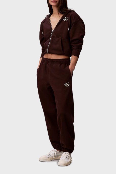 Calvin Klein Pamuklu Relaxed Fit Lastikli Paça Jogger LV047B235G2E8 Bayan Pantolon LV047B235G 2E8 MOR - Calvin Klein (1)