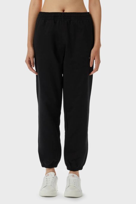 Calvin Klein Pamuklu Relaxed Fit Lastikli Paça Jogger LV047B235GUB1 Bayan Pantolon LV047B235G UB1 SİYAH - Calvin Klein