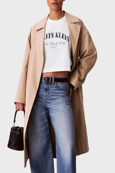 Calvin Klein Pamuklu Relaxed Fit Logolu Bisiklet Yaka LV047F813GYAF Kadın T Shirt LV047F813G YAF BEYAZ - Calvin Klein (1)