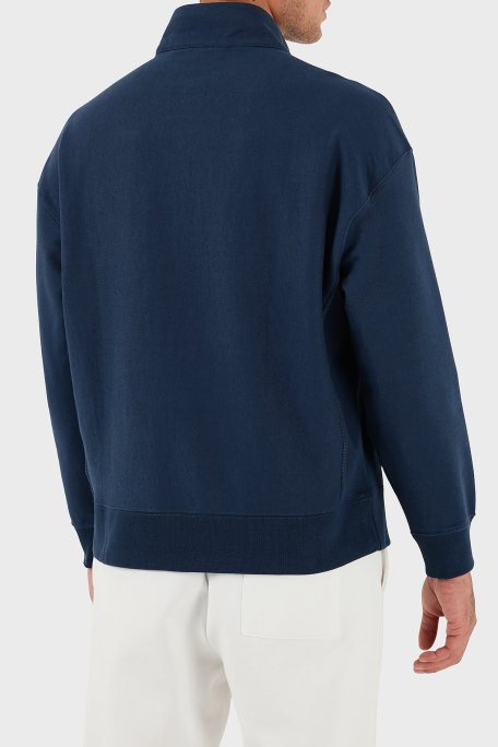 Calvin Klein Pamuklu Relaxed Fit Yarım Fermuarlı Dik Yaka LV04RC227GC3I Erkek Sweat LV04RC227G C3I LACİVERT - Calvin Klein (1)