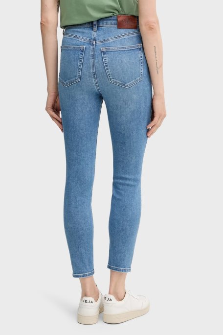 Calvin Klein Pamuklu Skinny Fit Yüksek Bel Dar Paça Jeans LV047B769GVRW Bayan Kot Pantolon LV047B769G VRW MAVİ - Calvin Klein (1)