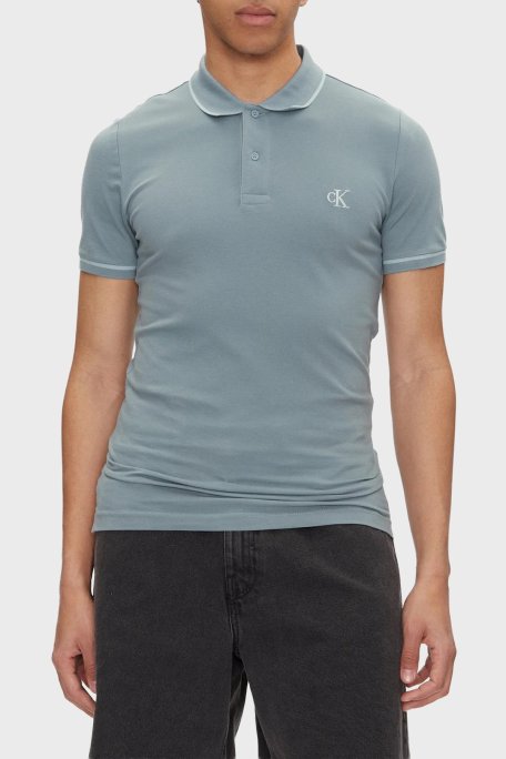 Calvin Klein Pamuklu Slim Fit Düğmeli Yaka Polo T Shirt J30J315603CKM Erkek Polo Yaka T Shirt J30J315603 CKM AÇIK MAVİ - Calvin Klein