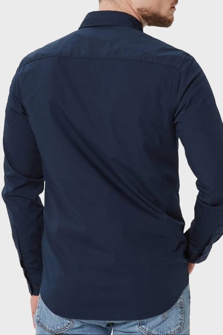 Calvin Klein Pamuklu Slim Fit İnce Poplin Streç K10K110856CHW Erkek Gömlek K10K110856 CHW LACİVERT - Calvin Klein (1)