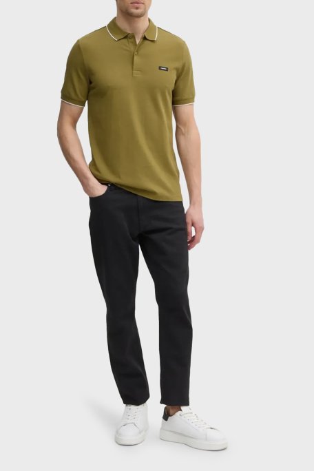 Calvin Klein Pamuklu Slim Fit K10K112751LHT Erkek Polo Yaka T Shirt K10K112751 LHT HAKİ - Calvin Klein (1)