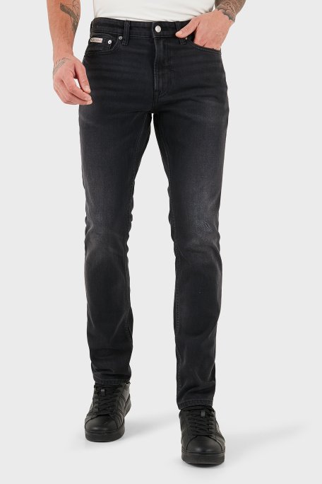 Calvin Klein Pamuklu Slim Fit Normal Bel Düz Paça Jeans LV04RD916G39X Erkek Kot Pantolon LV04RD916G 39X SİYAH - Calvin Klein