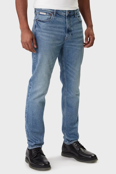 Calvin Klein Pamuklu Slim Tapered Fit Orta Bel Jeans LV04RE700G2TG Erkek Kot Pantolon LV04RE700G 2TG MAVİ - Calvin Klein