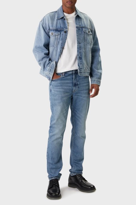 Calvin Klein Pamuklu Slim Tapered Fit Orta Bel Jeans LV04RE700G2TG Erkek Kot Pantolon LV04RE700G 2TG MAVİ - Calvin Klein (1)