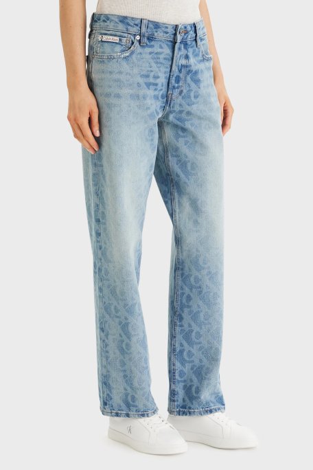 Calvin Klein Pamuklu Straight Fit Normal Bel Jeans LV047F678G1WX Bayan Kot Pantolon LV047F678G 1WX MAVİ - Calvin Klein