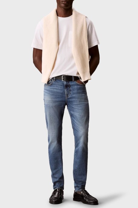 Calvin Klein Pamuklu Straight Fit Normal Bel LV04RF742GR7O Erkek Kot Pantolon LV04RF742G R7O MAVİ - Calvin Klein (1)