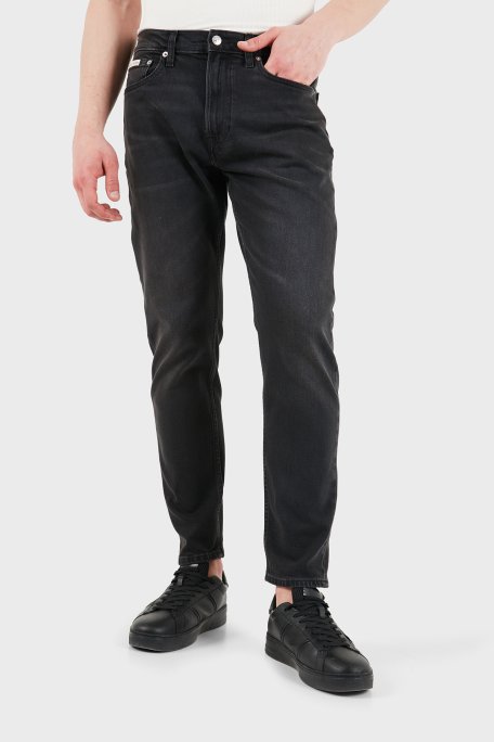 Calvin Klein Pamuklu Tapered Fit Dar Paçalı Jeans LV04RF947GXB0 Erkek Kot Pantolon LV04RF947G XB0 SİYAH - Calvin Klein