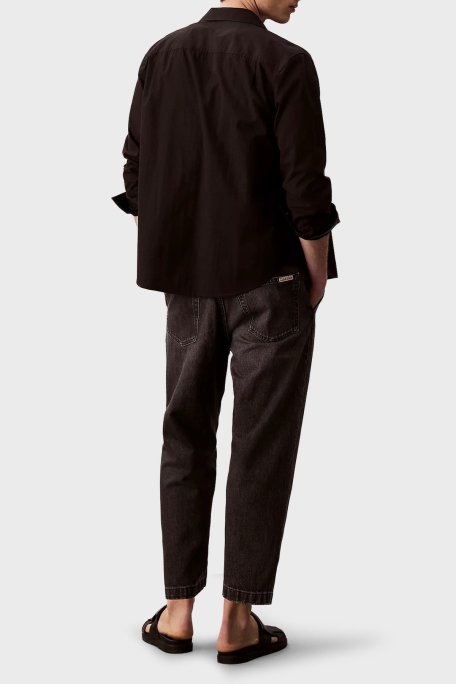 Calvin Klein Pamuklu Tapered Fit Yüksek Bel Jeans LV04RC741GX7Y Erkek Kot Pantolon LV04RC741G X7Y SİYAH - Calvin Klein (1)