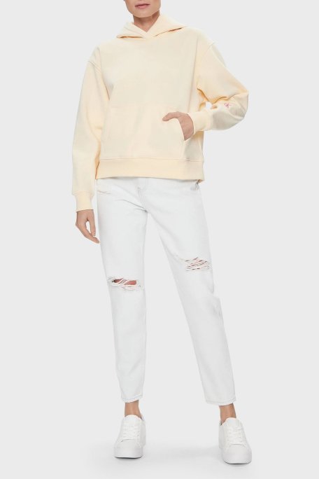 Calvin Klein Pamuklu Yüksek Bel Mom Fit Jeans J20J2221471AA Bayan Kot Pantolon J20J222147 1AA AÇIK MAVİ - Calvin Klein (1)