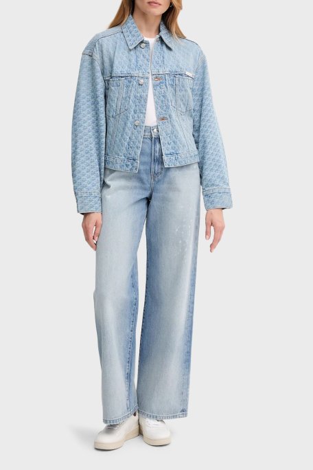 Calvin Klein Pamulu Wide Leg Yüksel Bel Bol Paça Jeans LV047C702GX0N Bayan Kot Pantolon LV047C702G X0N AÇIK MAVİ - Calvin Klein (1)