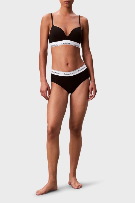 Calvin Klein Push-Up Logo Bantlı Pamuklu Ayarlanabilir Askılı LV00QF8502UB1 Bayan Sütyen LV00QF8502 UB1 SİYAH - Calvin Klein (1)