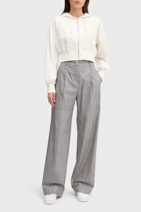 Calvin Klein Regular Fit Kapüşonlu Fermuarlı Logolu Crop LV047C247GYAS Bayan Sweat LV047C247G YAS BEYAZ - Calvin Klein (1)