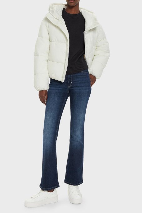 Calvin Klein Regular Fit Kapüşonlu J20J224112YBI Bayan Mont J20J224112 YBI BEYAZ - Calvin Klein (1)