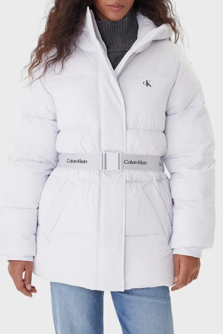 Calvin Klein Regular Fit Kapüşonlu Kemer Detaylı Suya Dayanıklı LV047D507GWGA Bayan Mont LV047D507G WGA LİLA - Calvin Klein