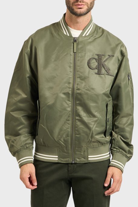 Calvin Klein Regular Fit Kolej Yaka Suya Dayanıklı Bomber LV04RD524GLDY Erkek Mont LV04RD524G LDY HAKİ - Calvin Klein