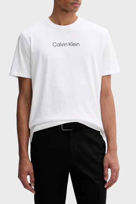 Calvin Klein Regular Fit Pamuklu Logo Baskılı LV04LD230GYAF Erkek T Shirt LV04LD230G YAF BEYAZ - Calvin Klein